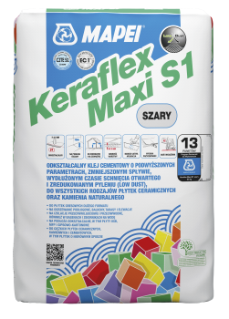 Klej cementowy KERAFLEX Maxi S1 szary 25kg Mapei