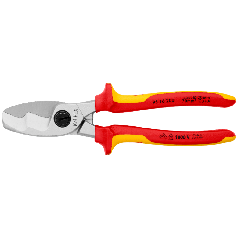 Nożyce do kabli z podwójnym ostrzem VDE Knipex