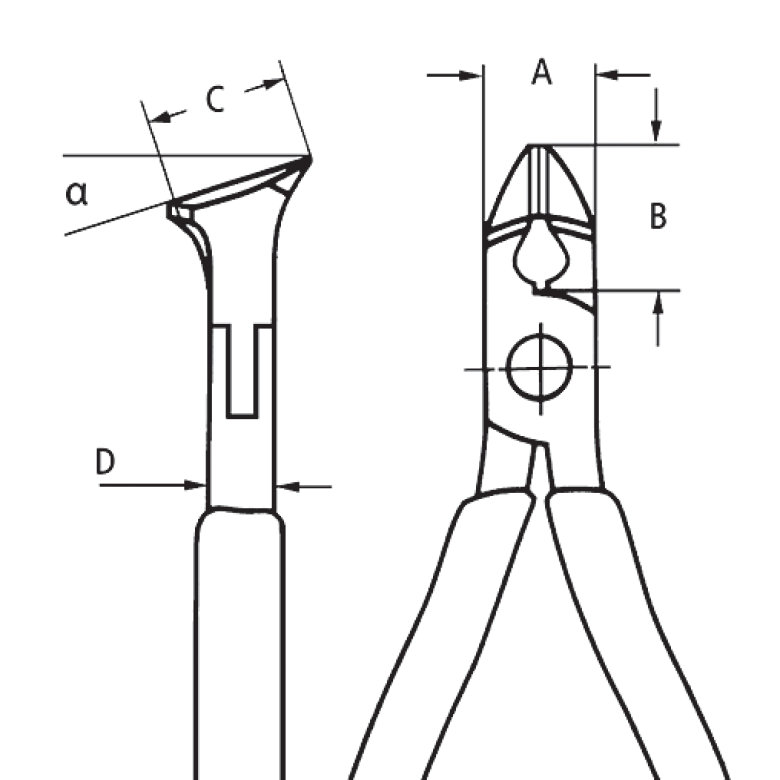 Szczypce tnące kątowe dla elektroników Knipex